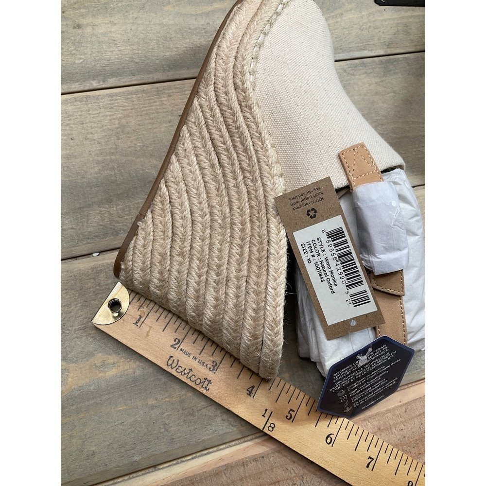 Toms Women's Monica Wedge Sandal Size 10 Tan Natural Espadrille Slingback - Picture 7 of 8